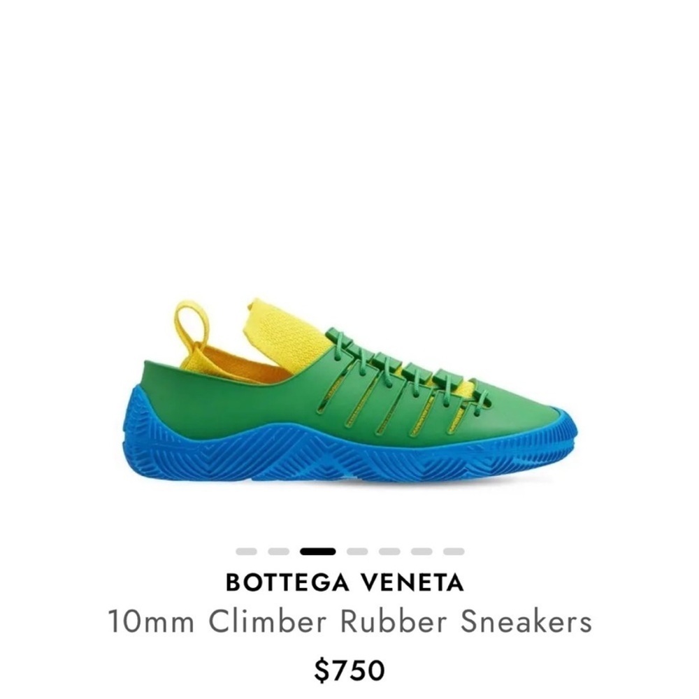 NEW 🆕 Bottega Veneta Climber 10mm Vibrant Blue and Green Rubber Sneakers size 35 - Picture 2 of 11
